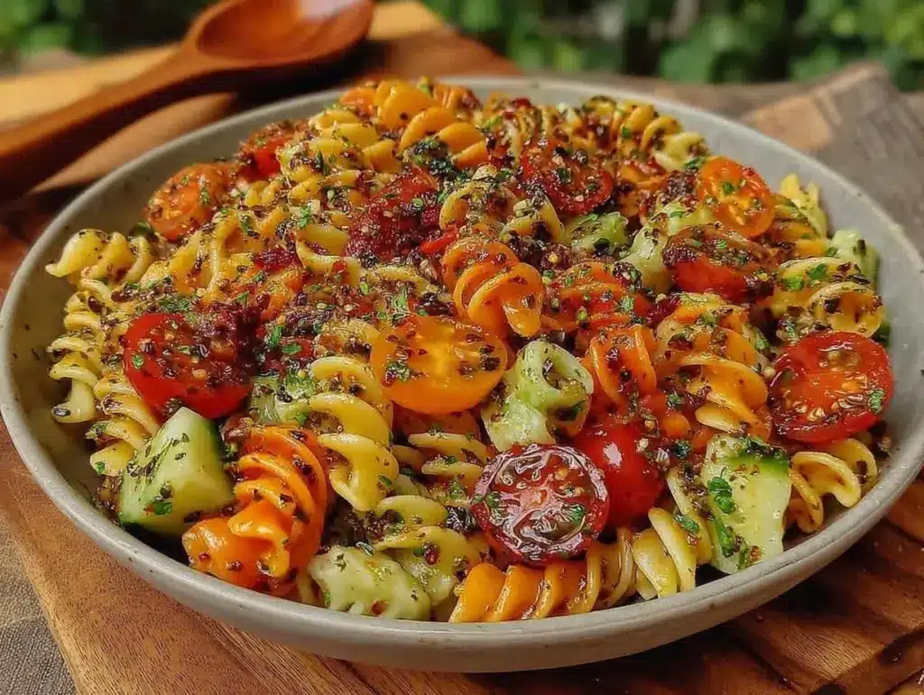 vegan pasta salad - featured image