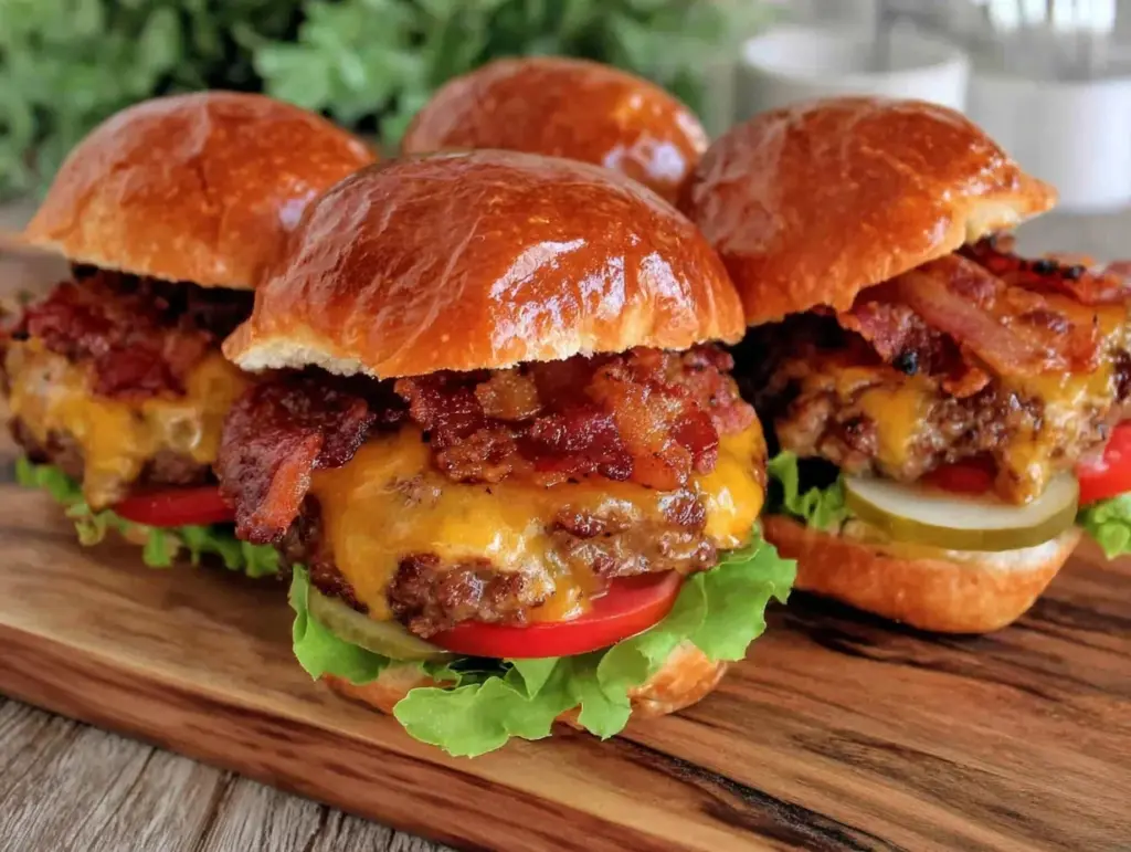 bacon cheeseburger sliders - featured image