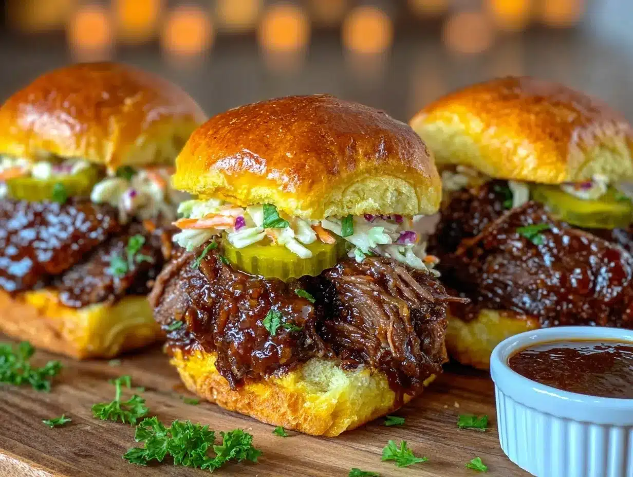 BBQ beef brisket sliders preparation steps
