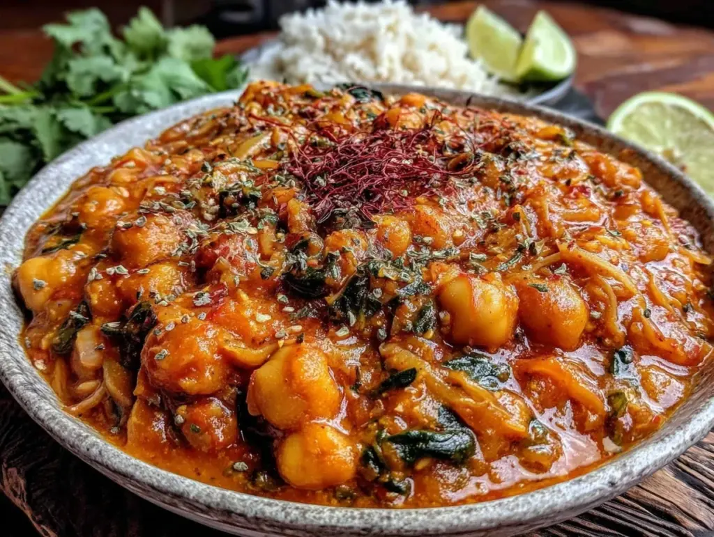 chickpea and spinach curry - featured image