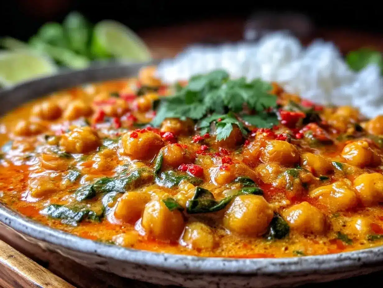 chickpea and spinach curry preparation steps