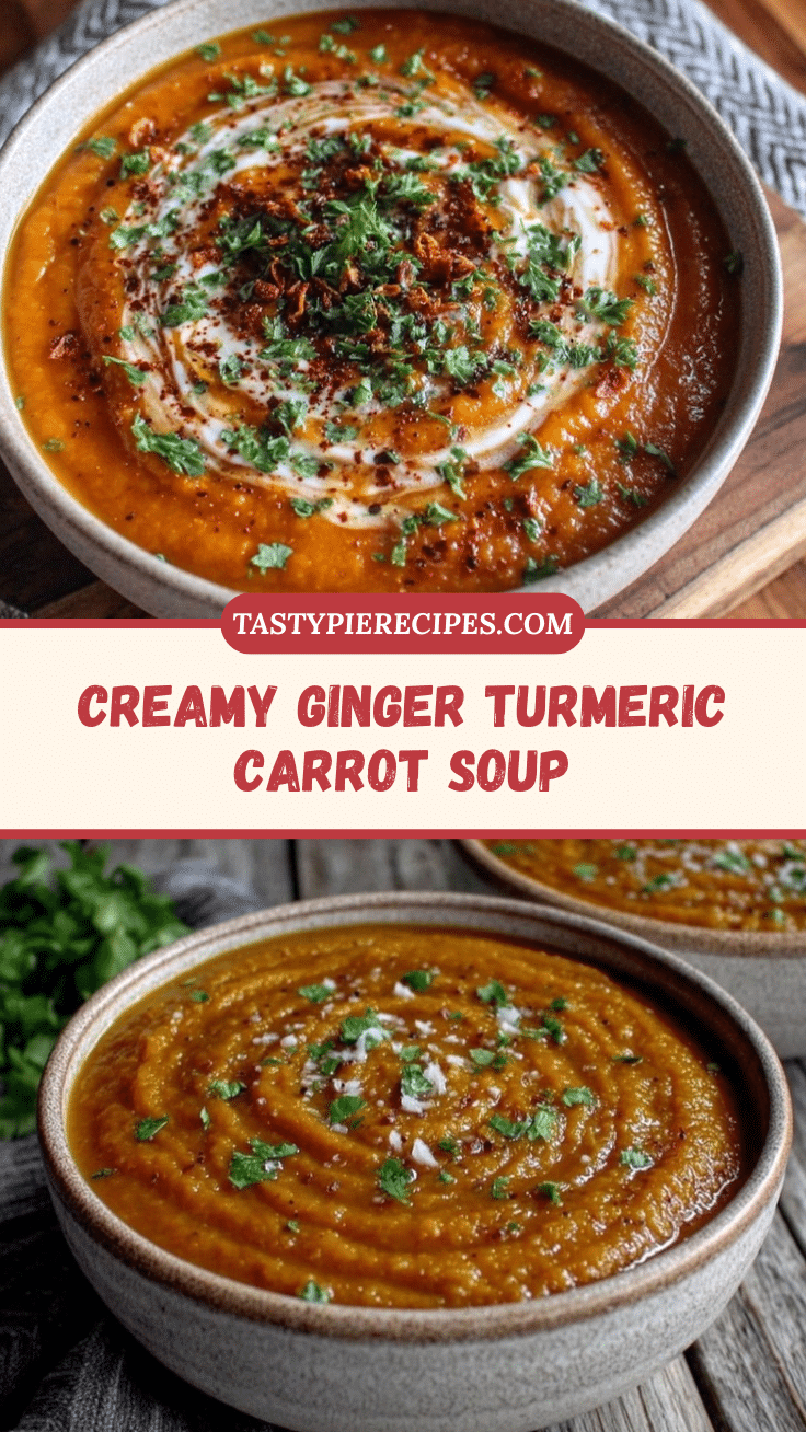 creamy ginger turmeric carrot soup recipe