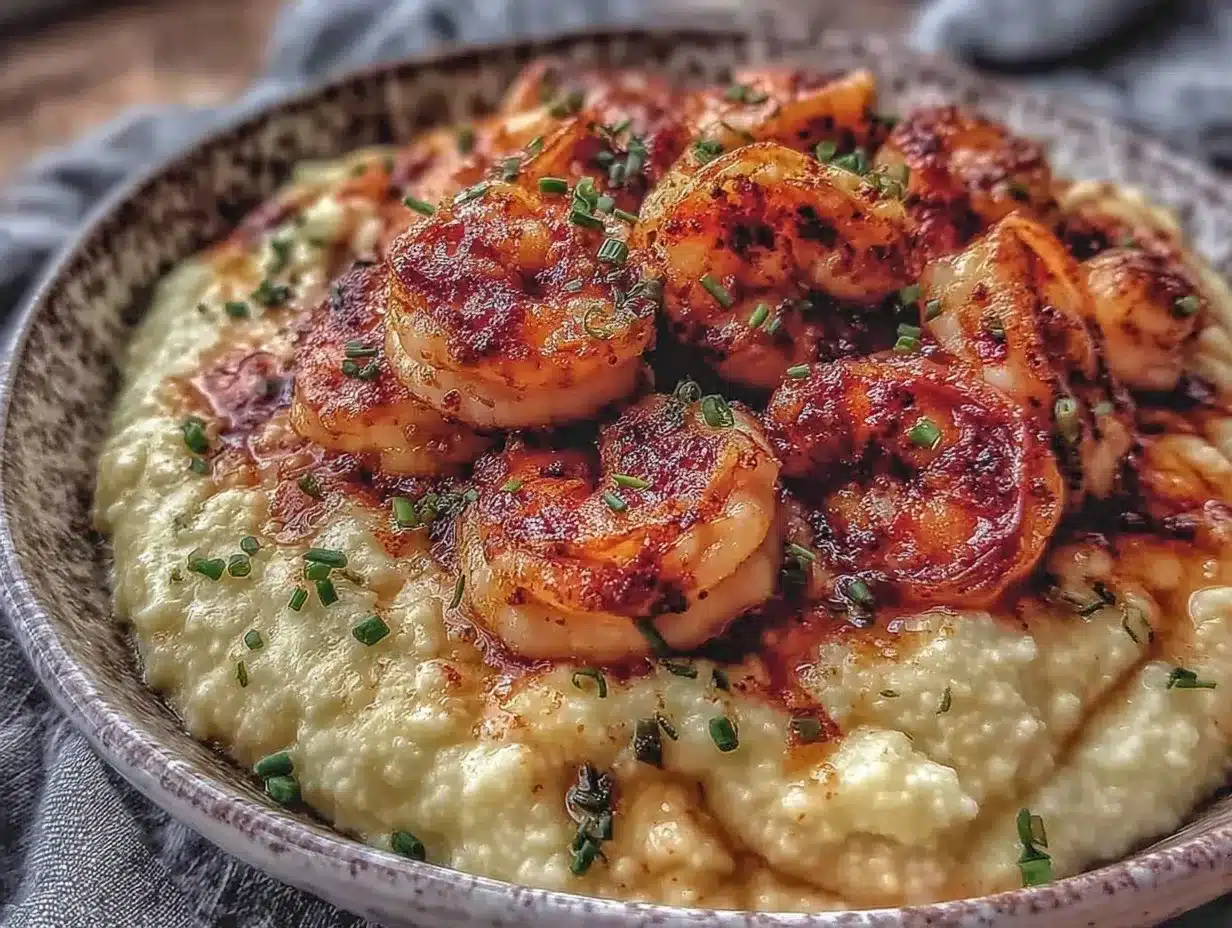 creamy shrimp and cauliflower grits preparation steps