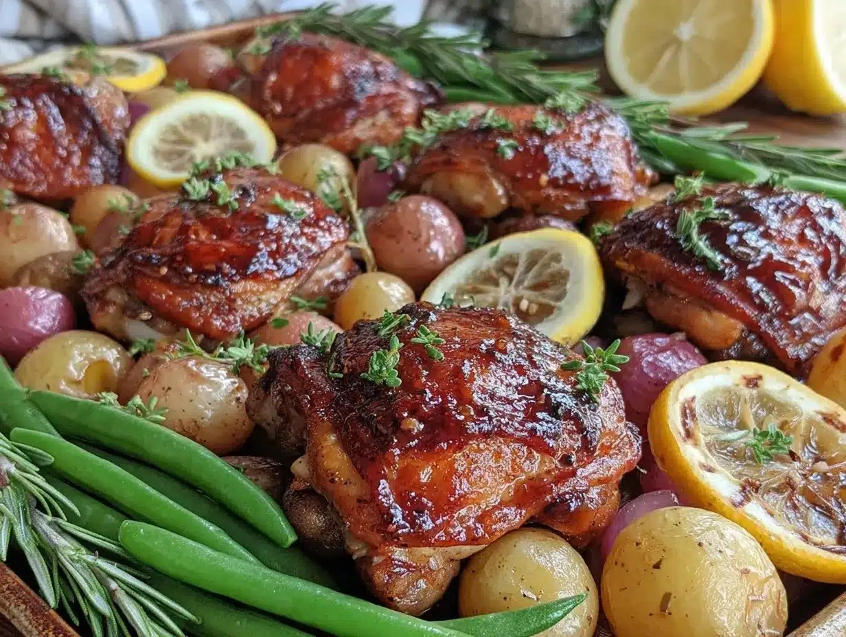 easy crispy sheet pan lemon herb chicken preparation steps
