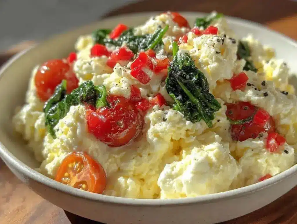 fresh egg white scramble with veggies - featured image