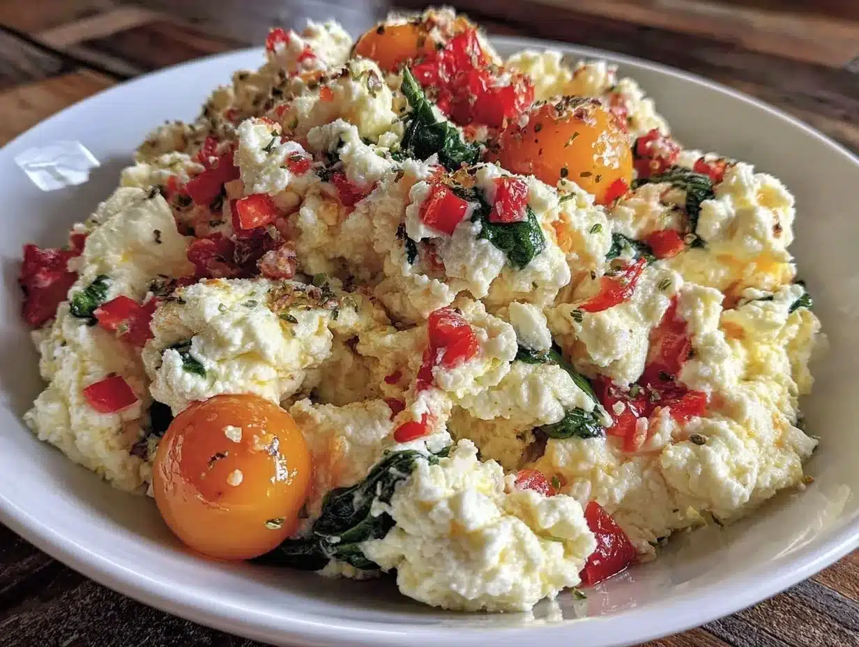 fresh egg white scramble with veggies preparation steps