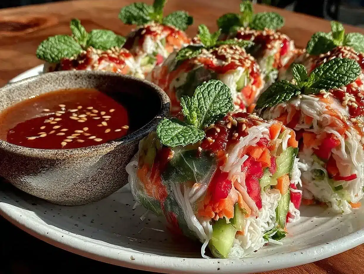 fresh rainbow veggie spring rolls preparation steps