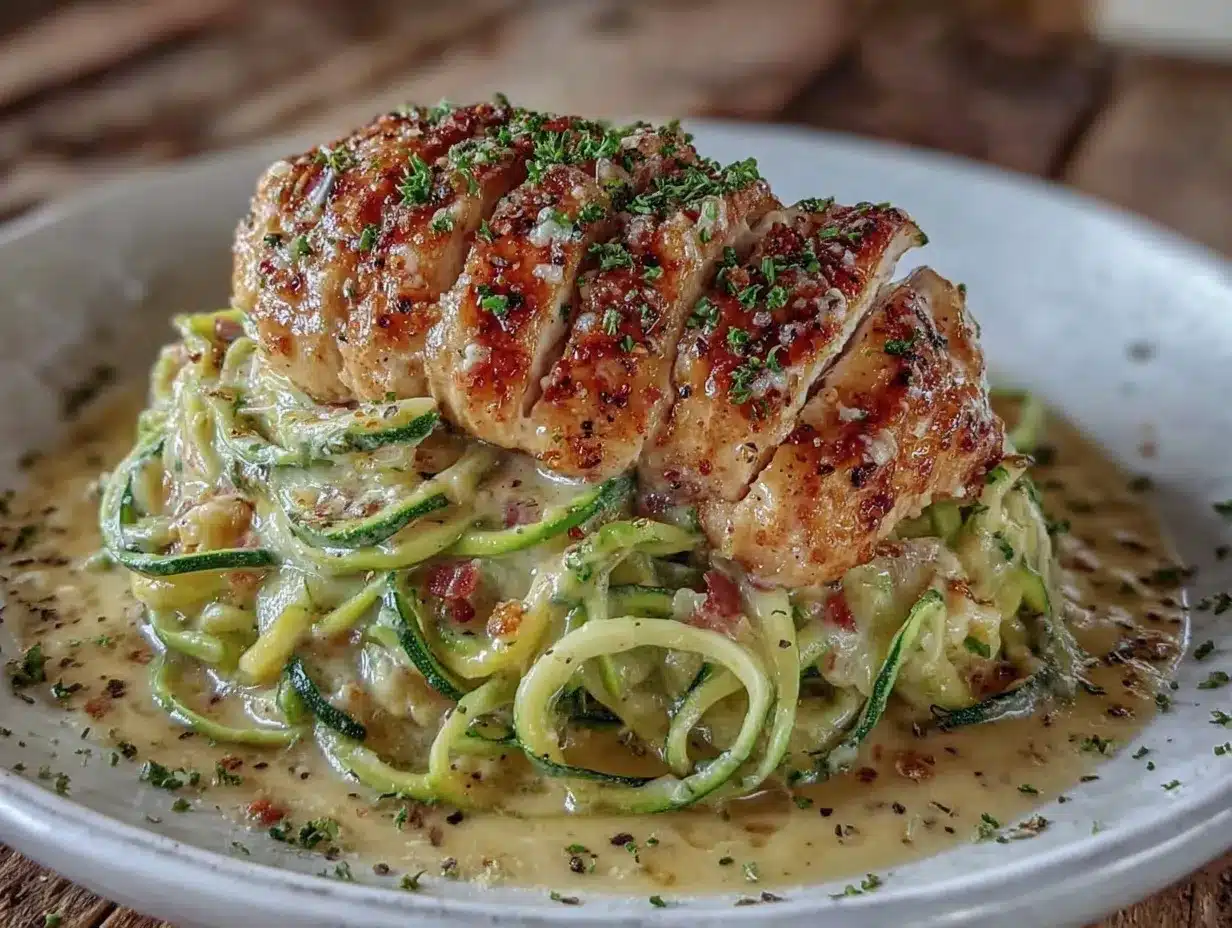 Healthy Keto Chicken Alfredo preparation steps