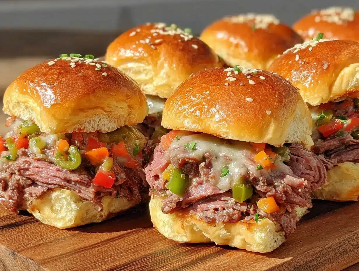 Italian beef sliders preparation steps