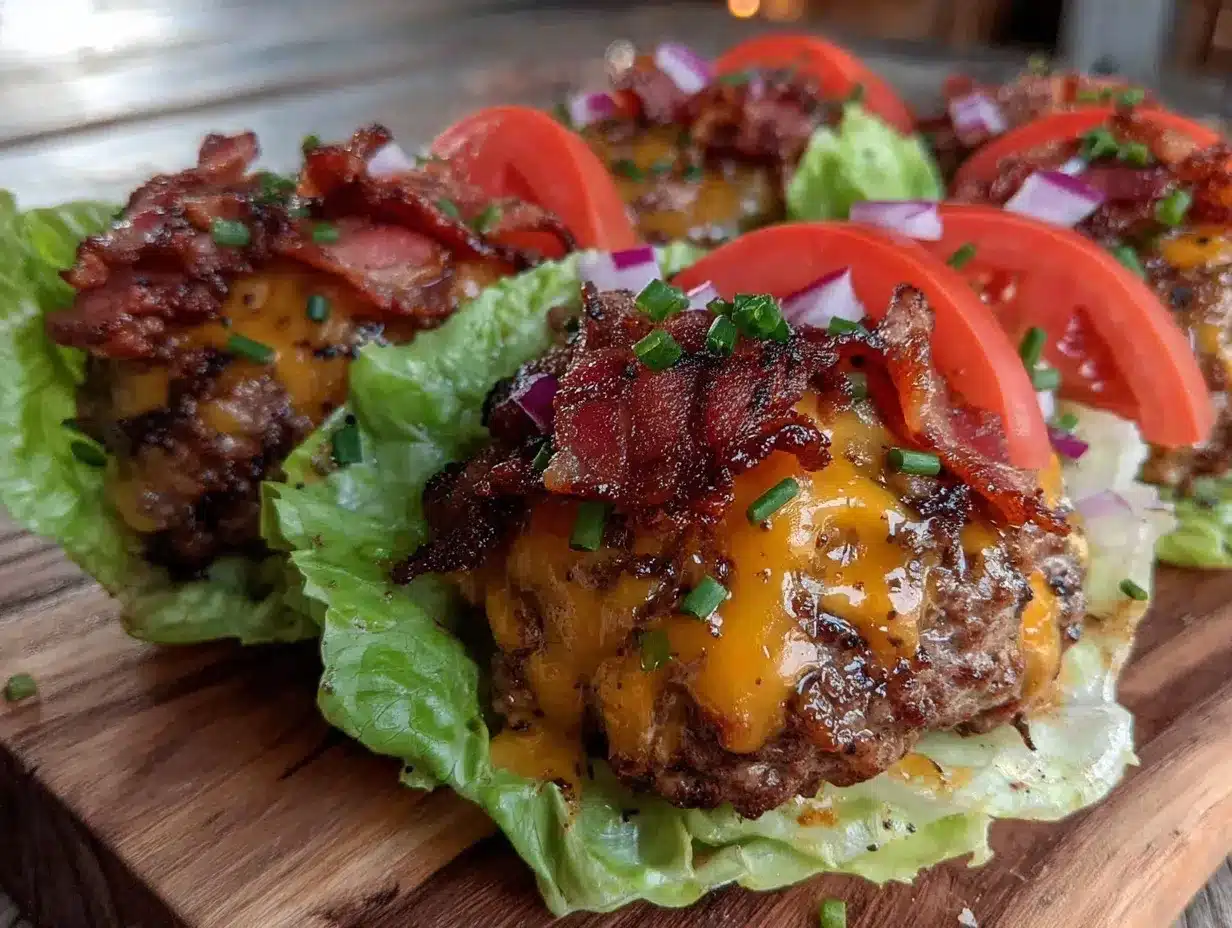 keto bacon cheeseburger lettuce wraps preparation steps