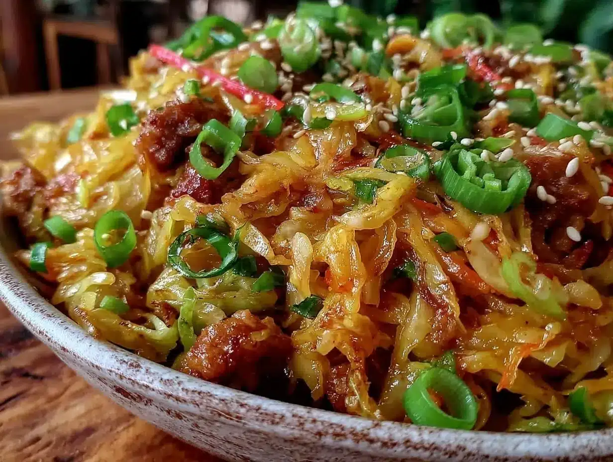 keto egg roll in a bowl preparation steps