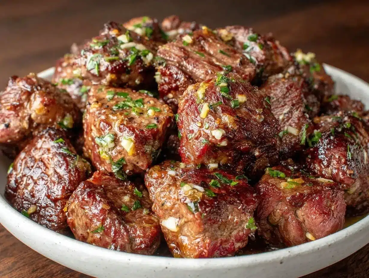 keto garlic butter steak bites preparation steps