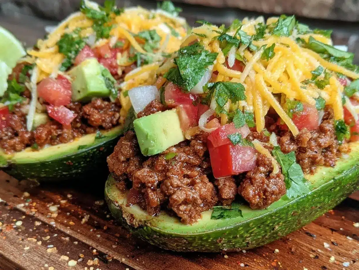 low carb taco stuffed avocados preparation steps