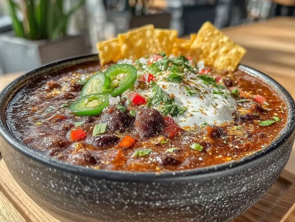 spicy black bean soup - featured image