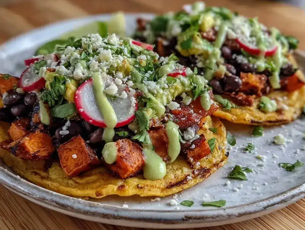 sweet potato and black bean tacos - featured image