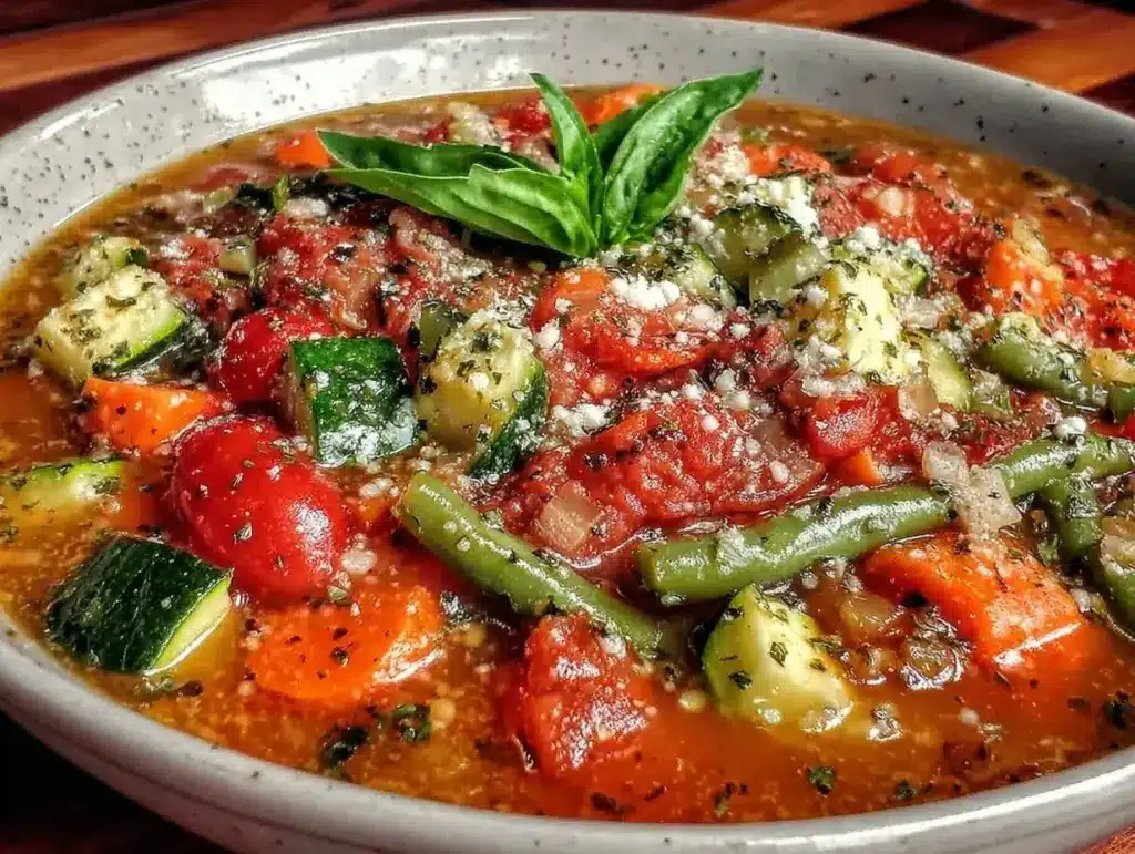 wholesome vegetable minestrone no pasta soup - featured image