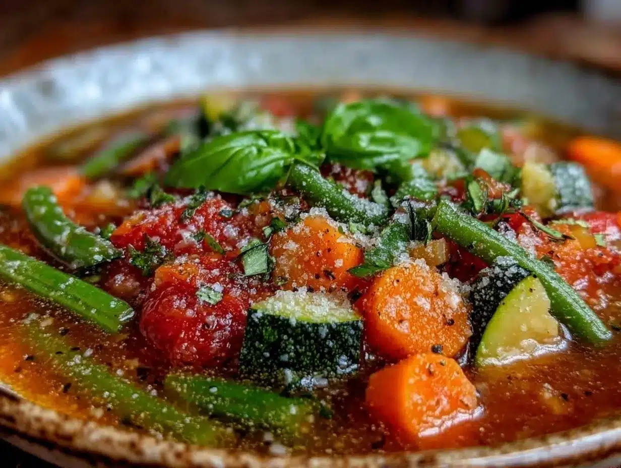 wholesome vegetable minestrone no pasta soup preparation steps