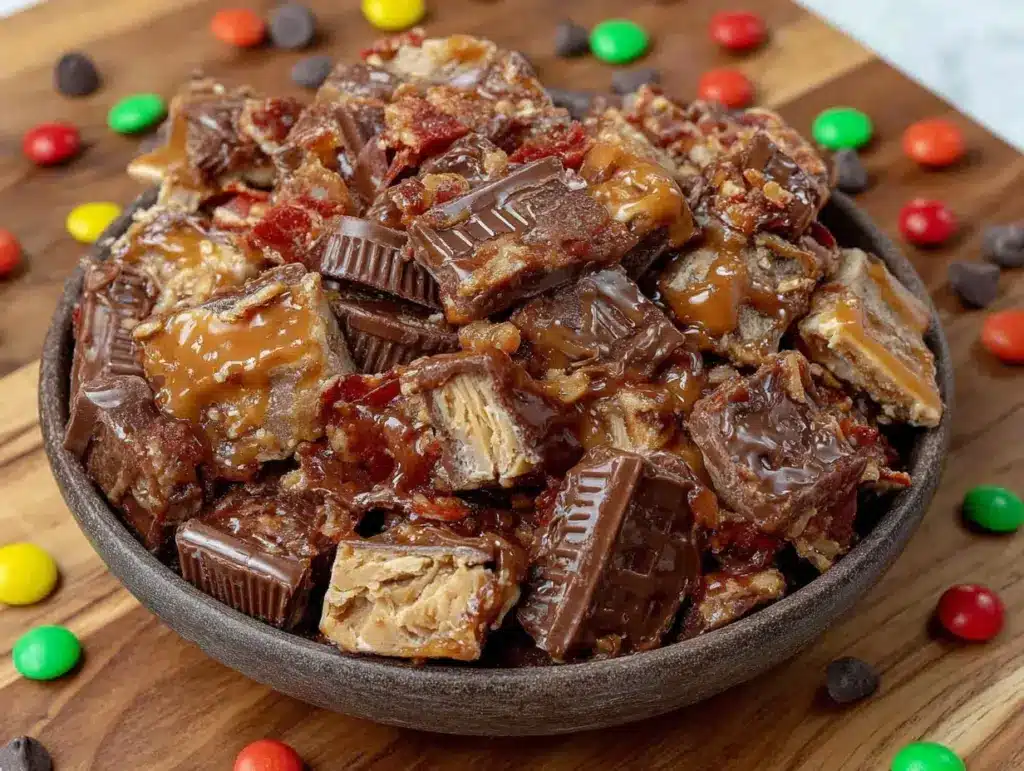 candy bar party mix - featured image