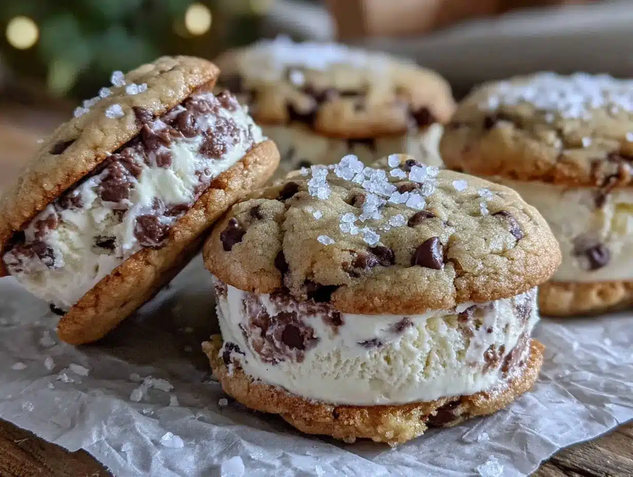 chocolate chip cookie ice cream sandwiches preparation steps