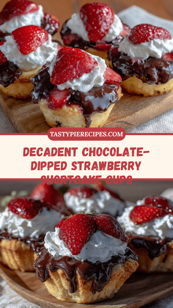 chocolate-dipped strawberry shortcake cups recipe