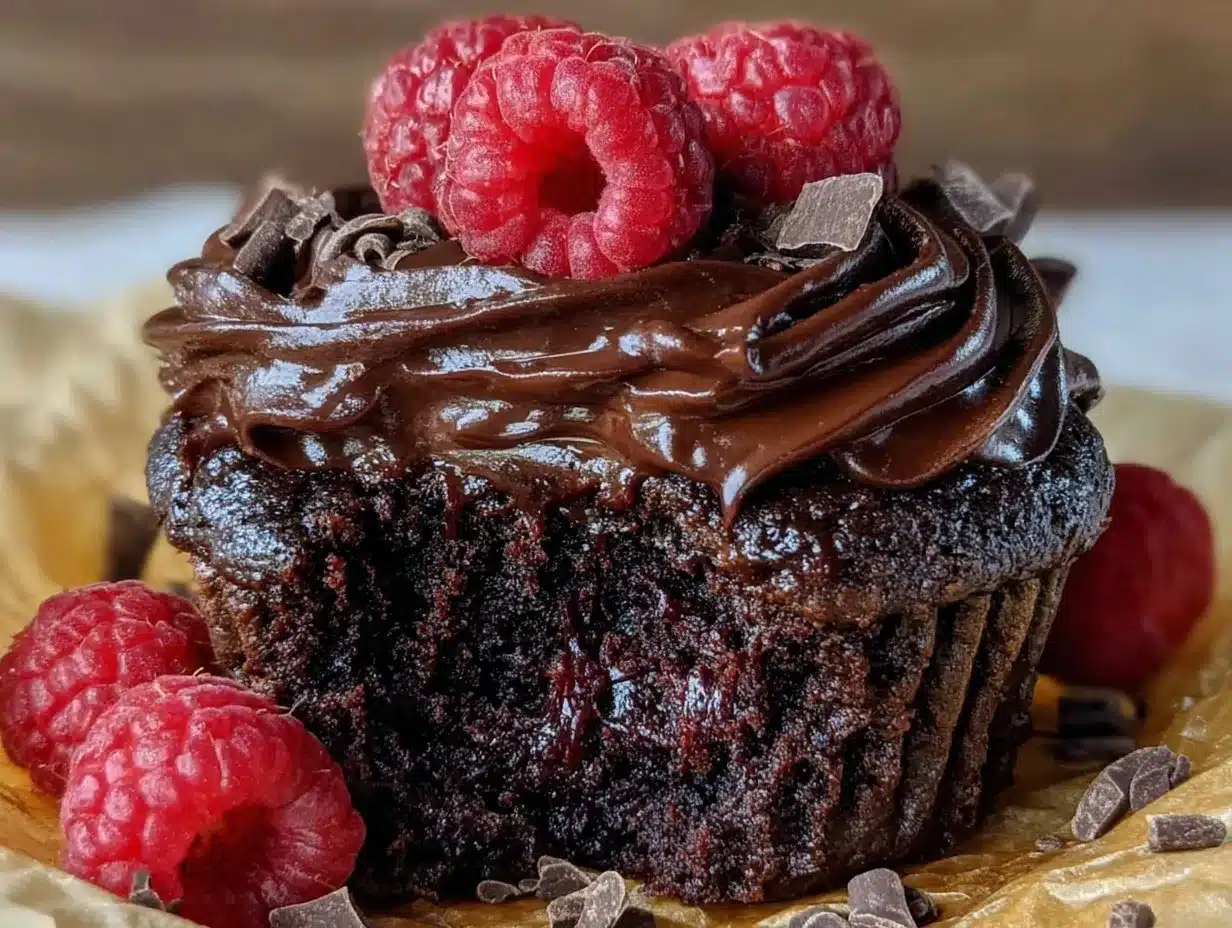 chocolate raspberry cupcakes preparation steps
