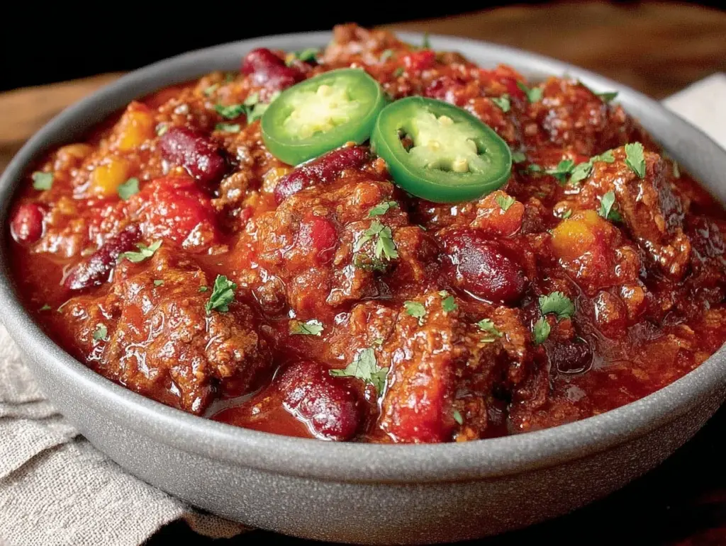comforting crockpot chili recipe - featured image