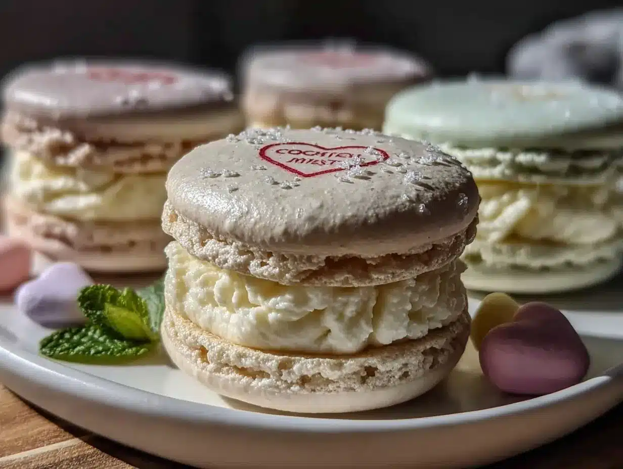 conversation heart macarons preparation steps