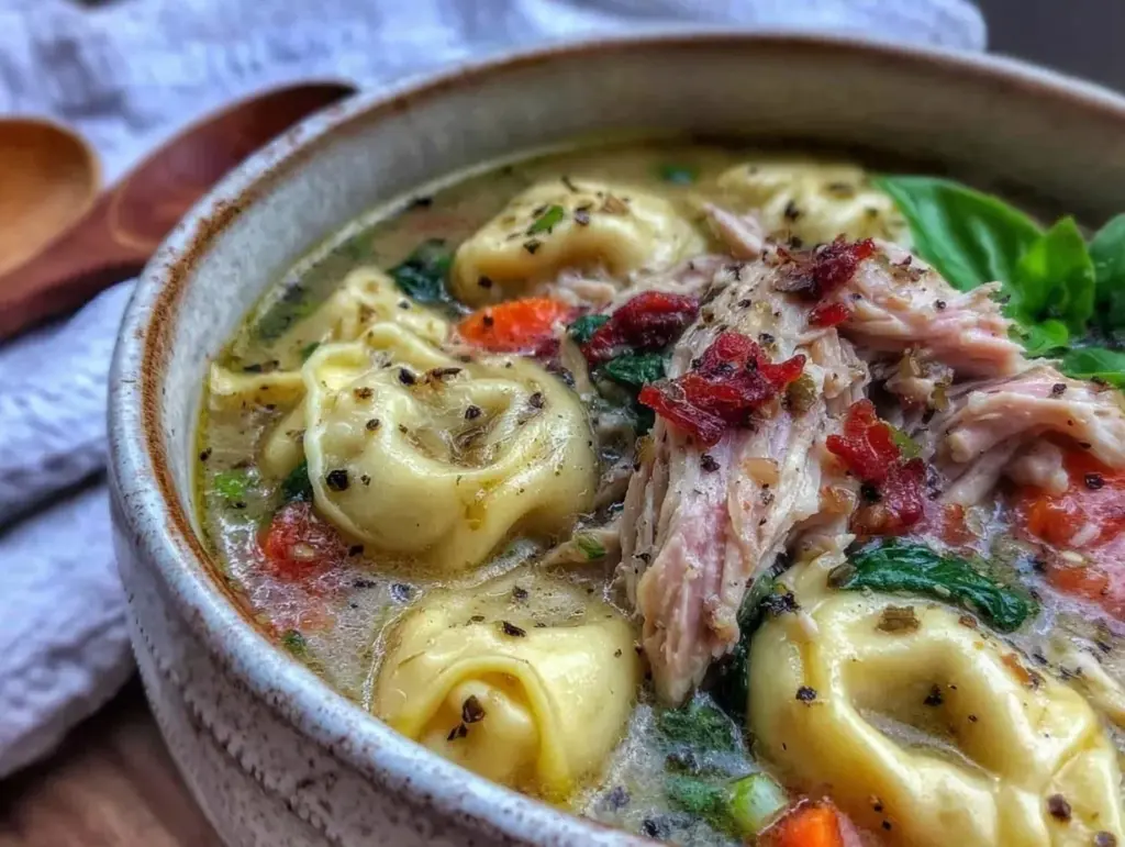 cozy chicken tortellini soup recipe - featured image