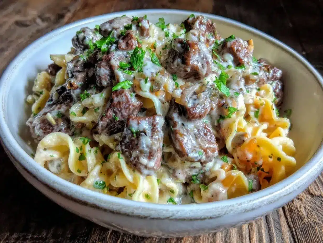 creamy crockpot beef stroganoff preparation steps