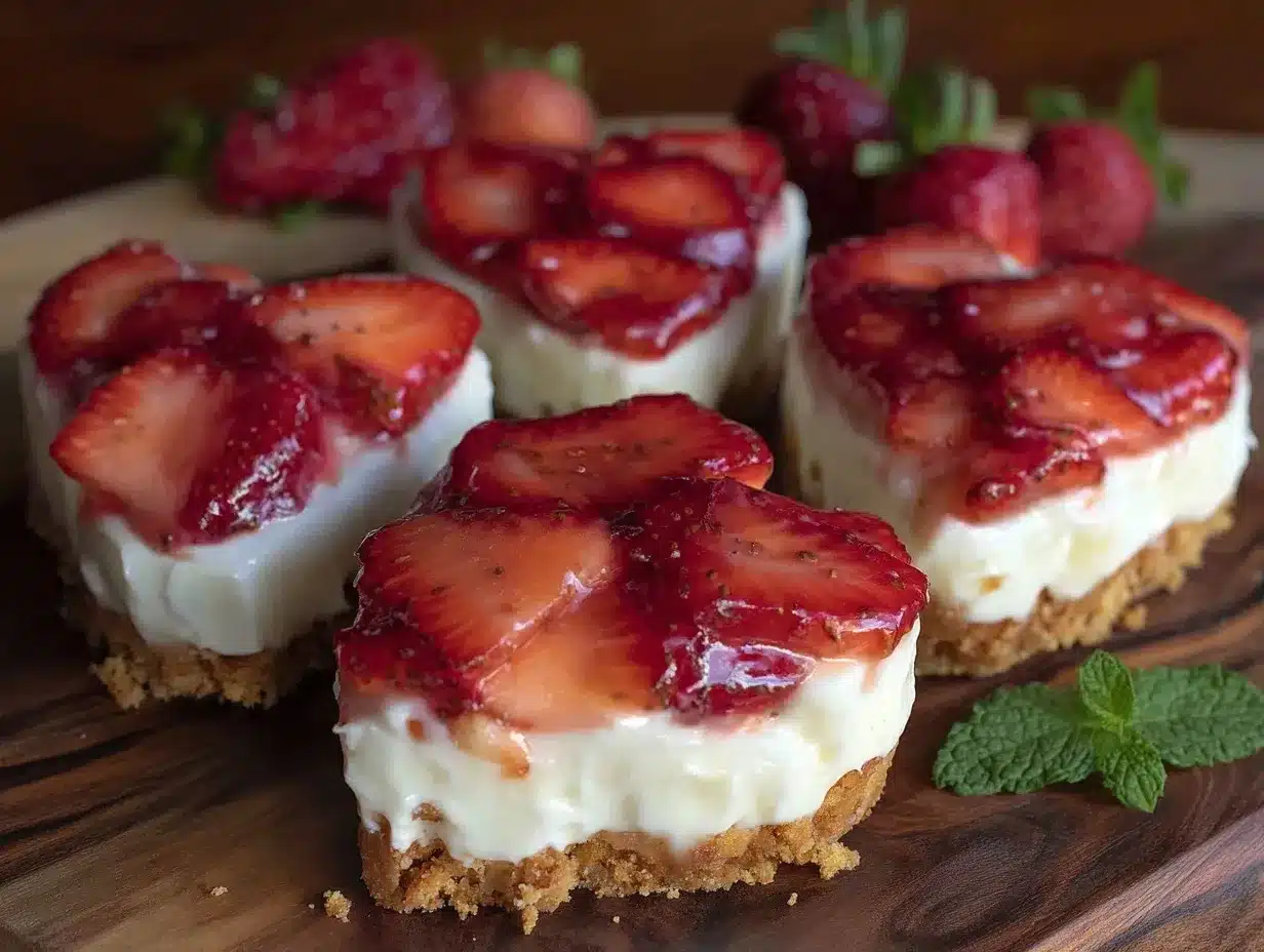 Creamy No-Bake Strawberry Cheesecake Hearts preparation steps