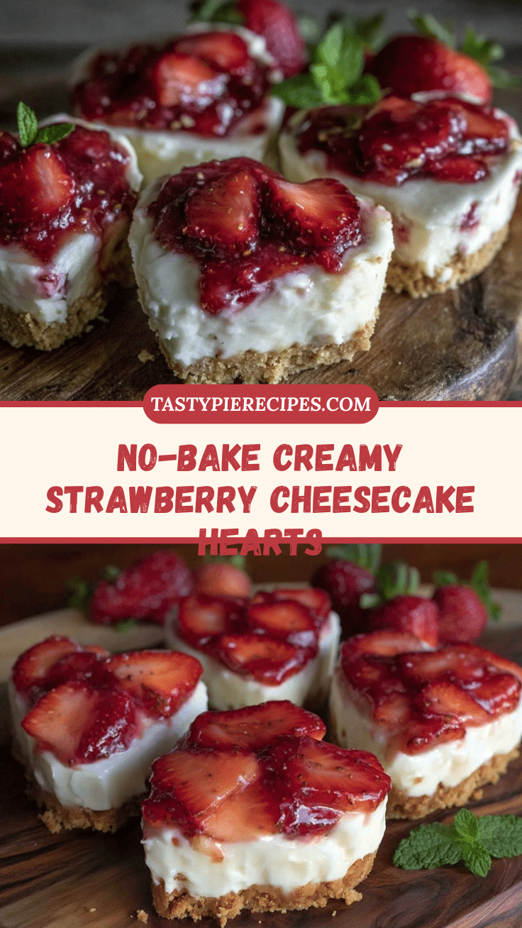 Creamy No-Bake Strawberry Cheesecake Hearts recipe
