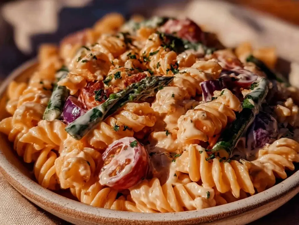 creamy pasta salad with ranch - featured image