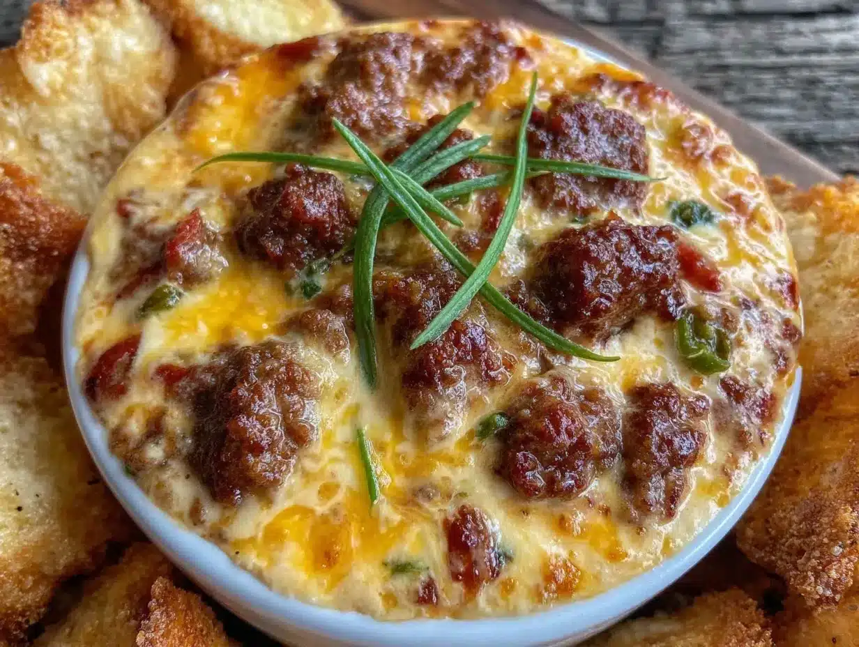 creamy sausage cheese dip preparation steps