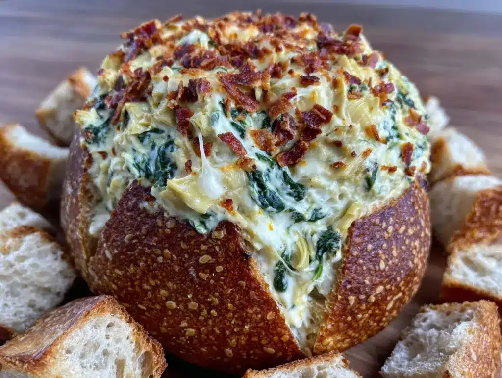 creamy spinach artichoke dip - featured image