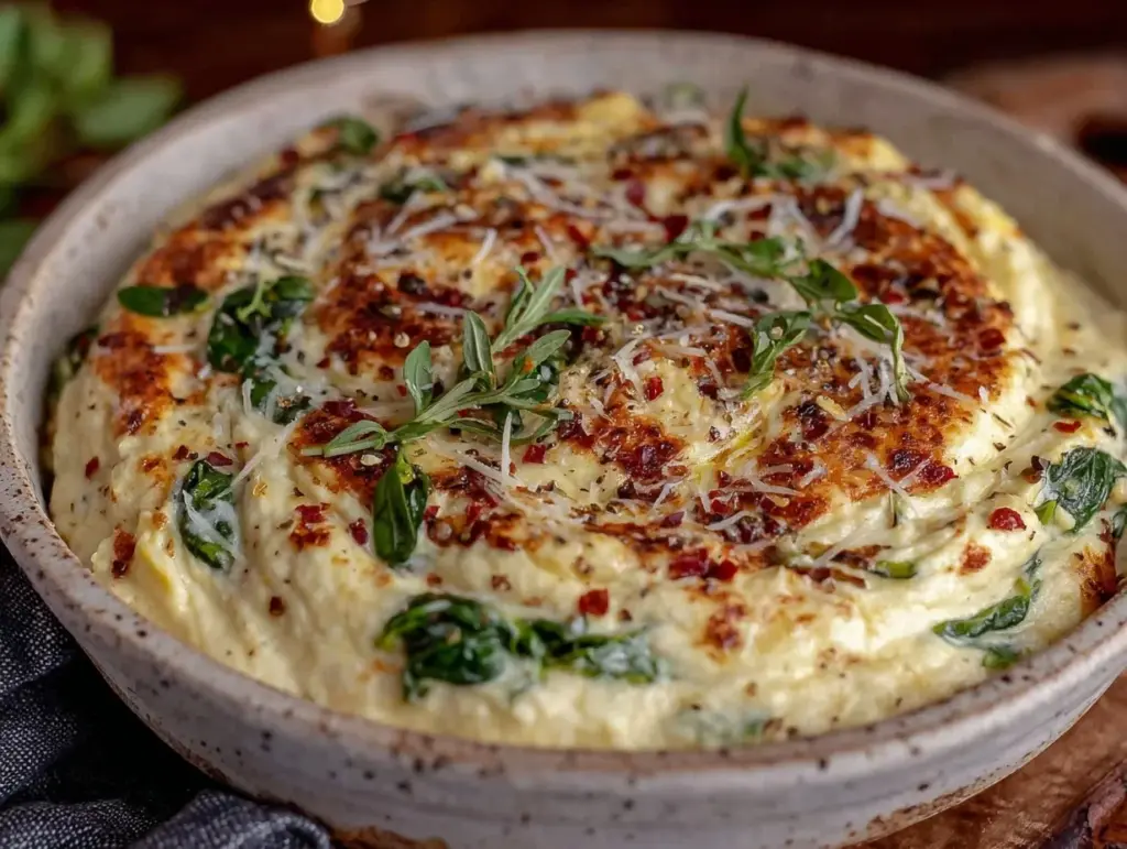 creamy spinach casserole - featured image
