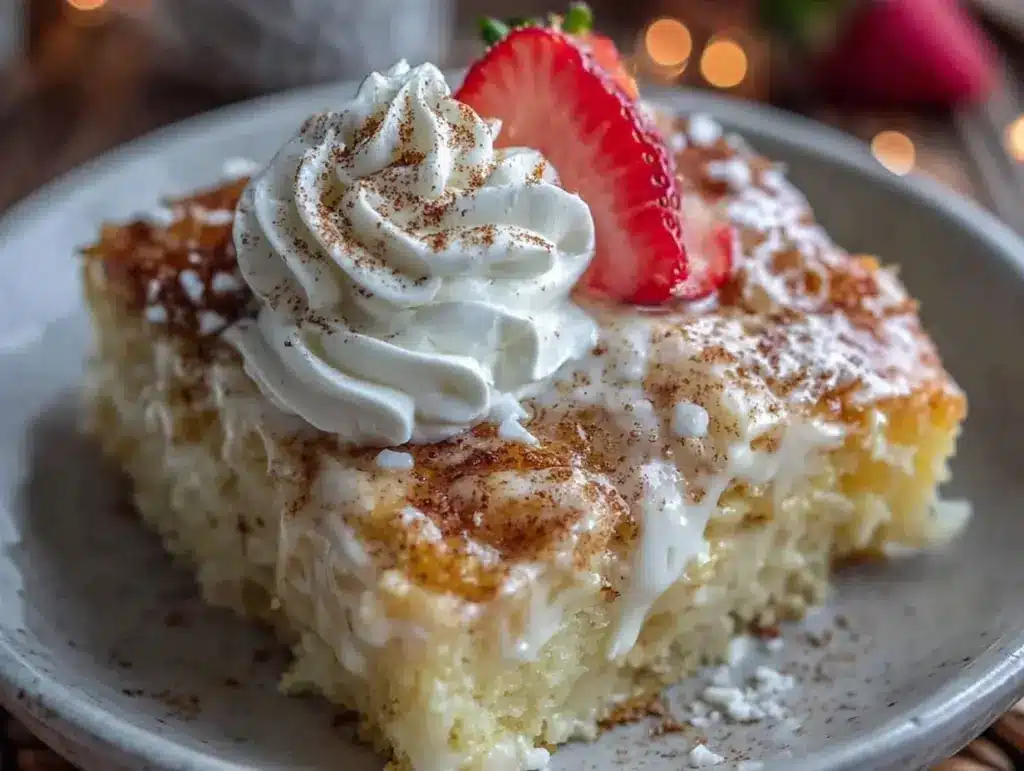 creamy tres leches cake - featured image