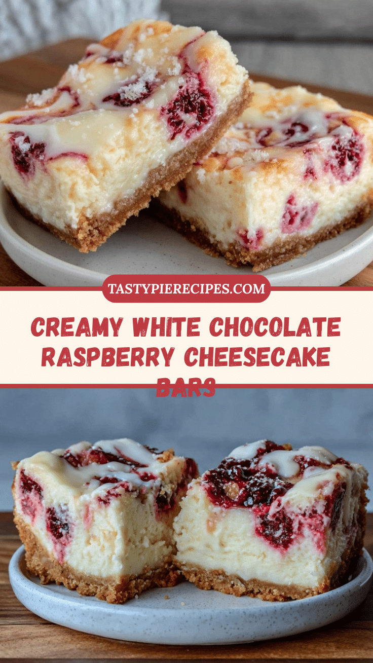 creamy white chocolate raspberry cheesecake bars recipe