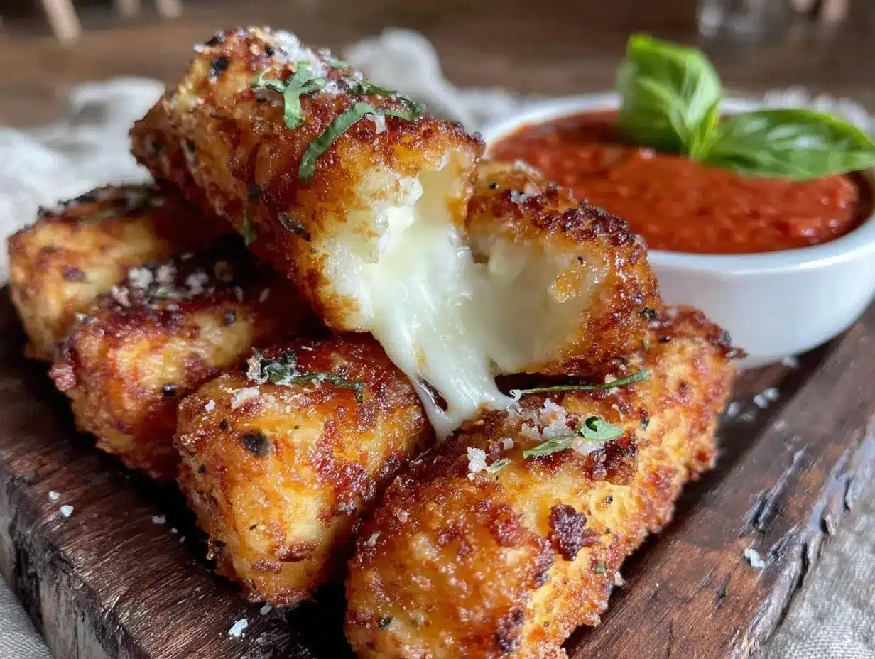 crispy air fryer mozzarella sticks preparation steps