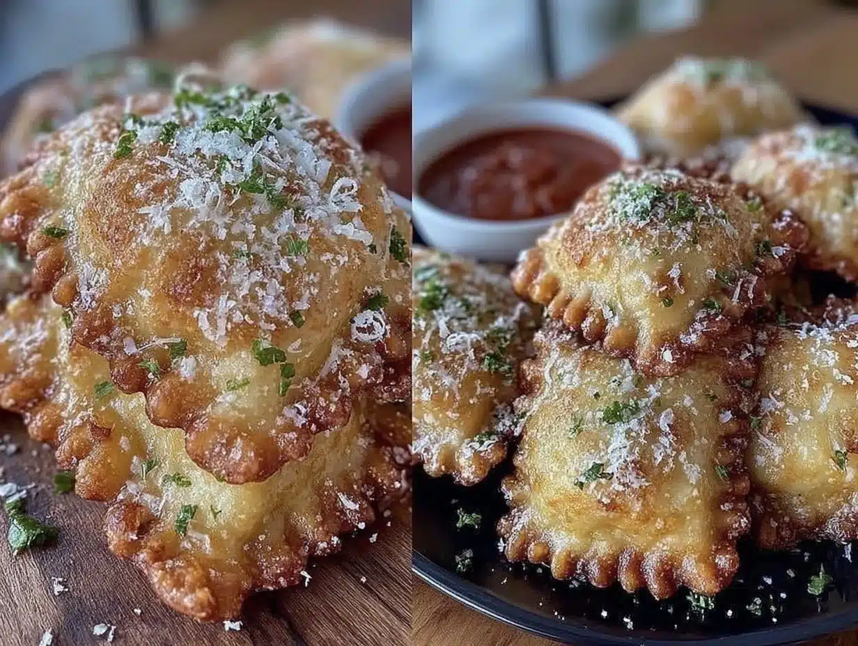crispy air fryer toasted ravioli preparation steps