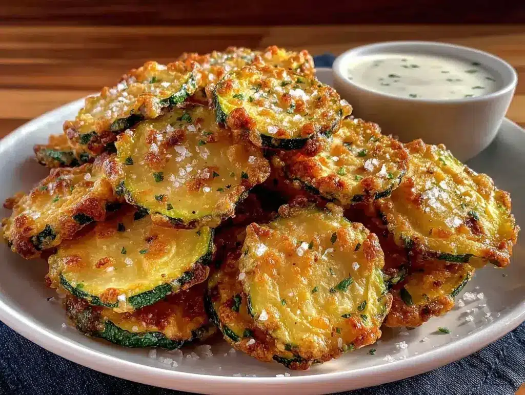crispy air fryer zucchini chips - featured image