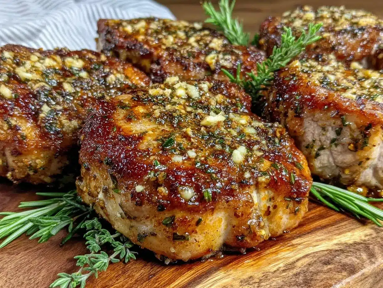 crispy garlic herb pork chops preparation steps