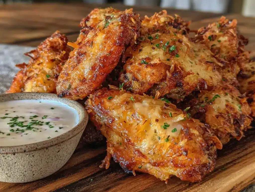 crispy garlic parmesan wings - featured image