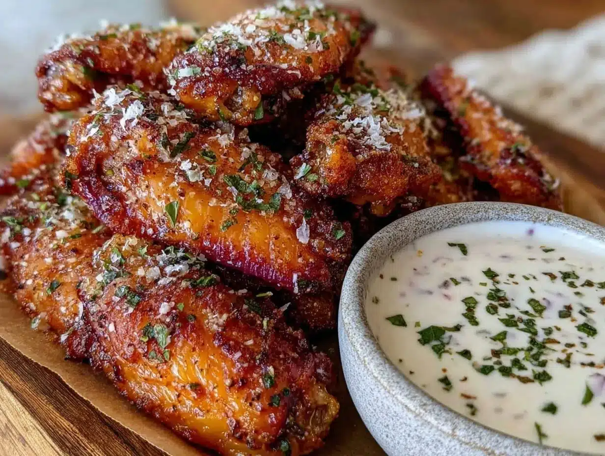 crispy garlic parmesan wings preparation steps