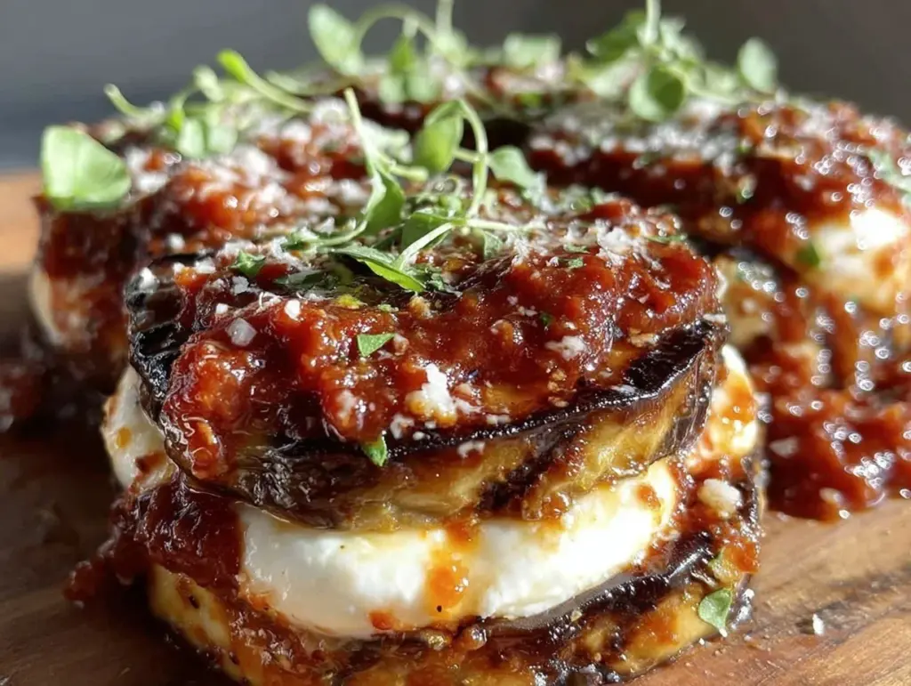 crispy grilled eggplant parmesan - featured image