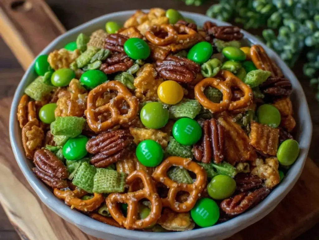 crispy leprechaun bait snack mix - featured image