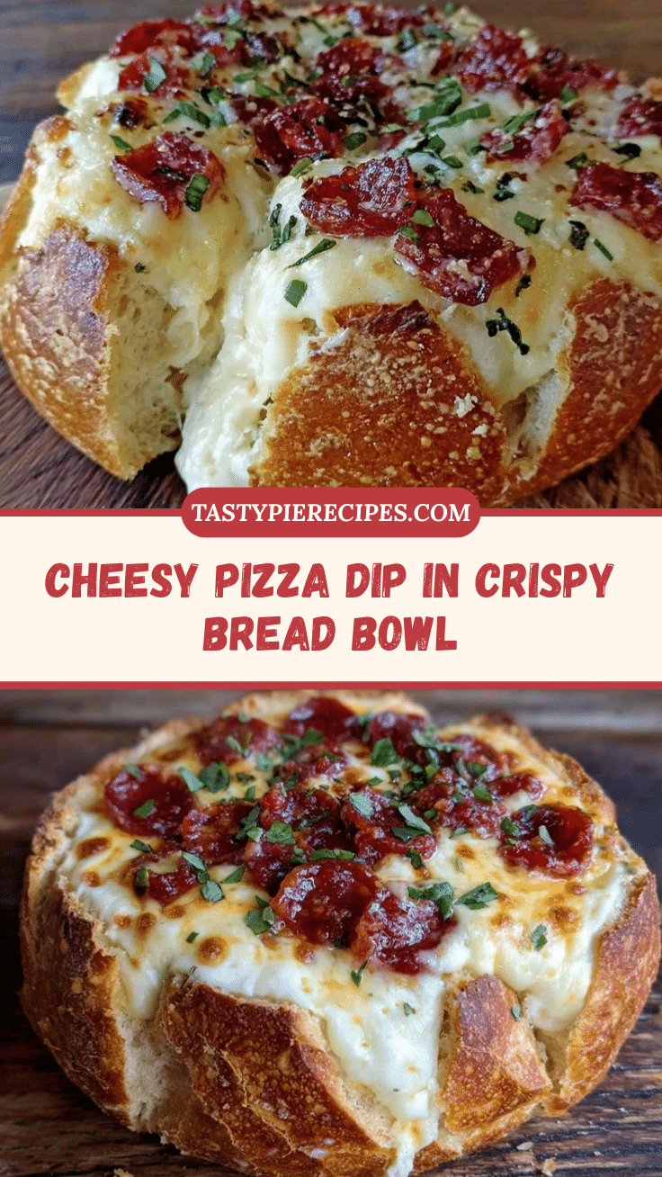 crispy pizza dip in bread bowl recipe