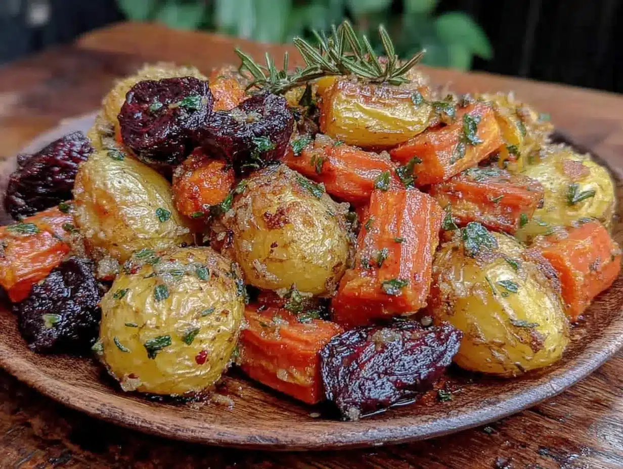 crispy roasted root vegetables preparation steps