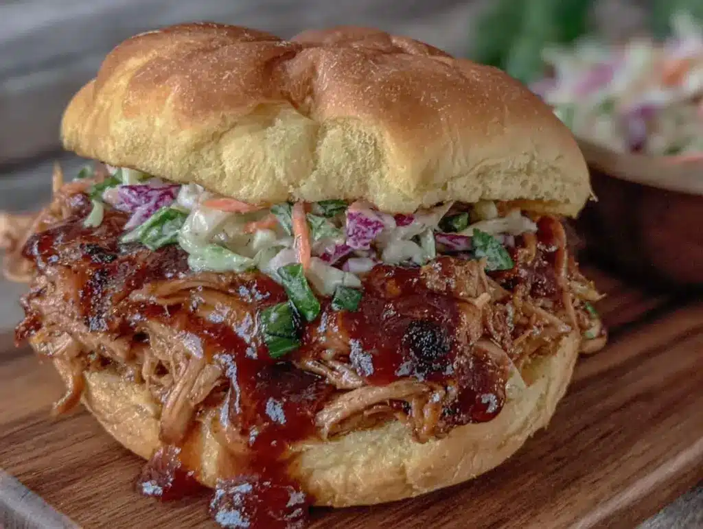 crockpot bbq pulled chicken sandwiches - featured image