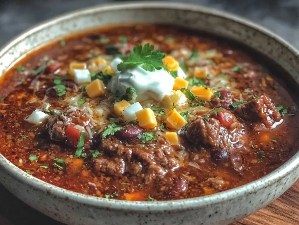 easy hearty crockpot taco soup - featured image