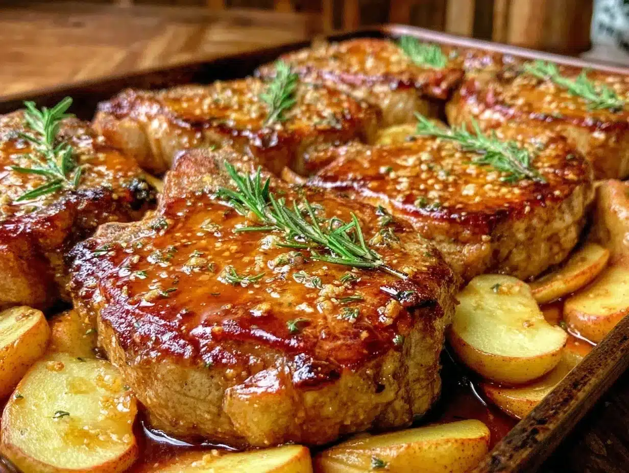 easy juicy sheet pan pork chops with apples preparation steps